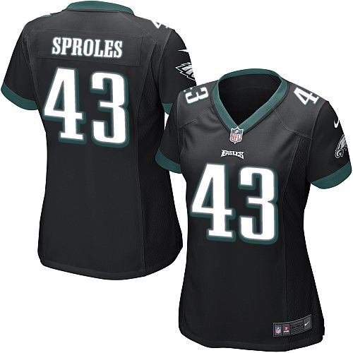 Nike Eagles #43 Darren Sproles Black Alternate Women's Stitched NFL New Elite Jersey - Click Image to Close